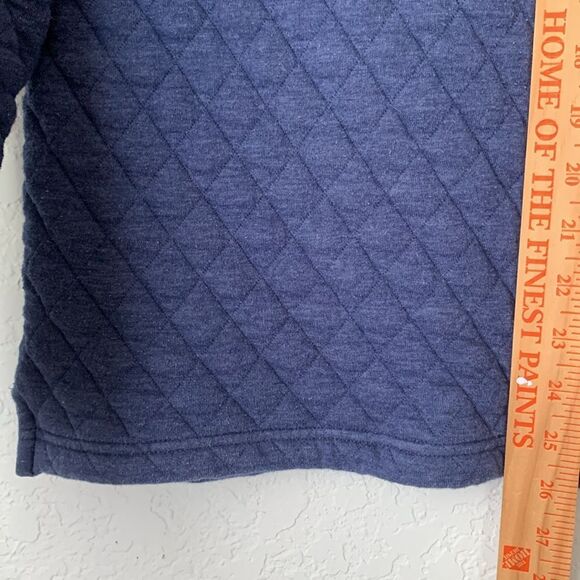 Crown & Ivy Dark Blue Mock Neck 1/4 Snap Quilted Pullover Sweater Men’s Size L - Picture 5 of 9